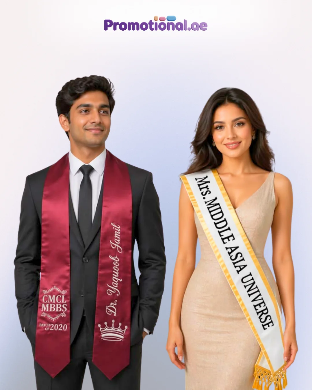 Customized sash printing for graduations and events