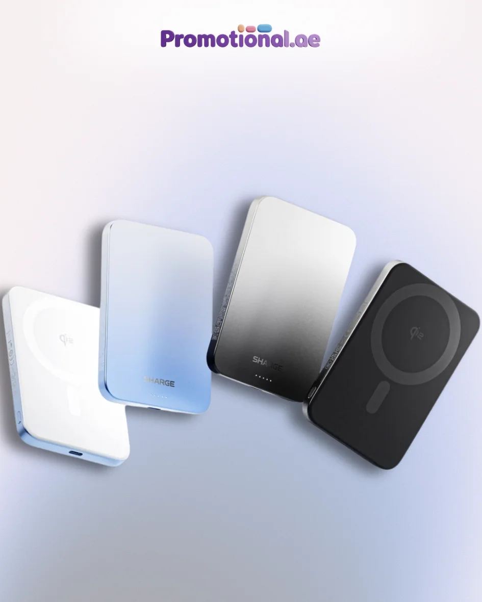 Customised power bank with company logo printed, supplied in Dubai